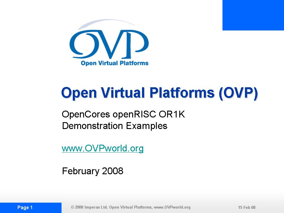 OVP OR1KDEMO1 Slide Show