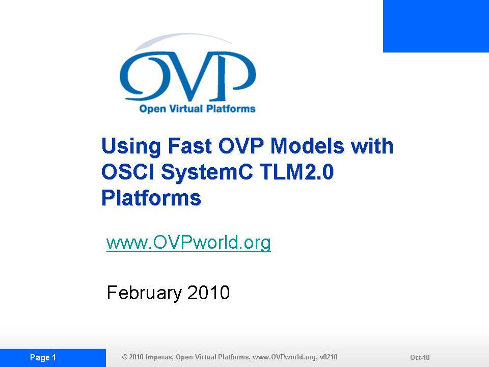 OVP TLM2.0DEMO1 Slide Show